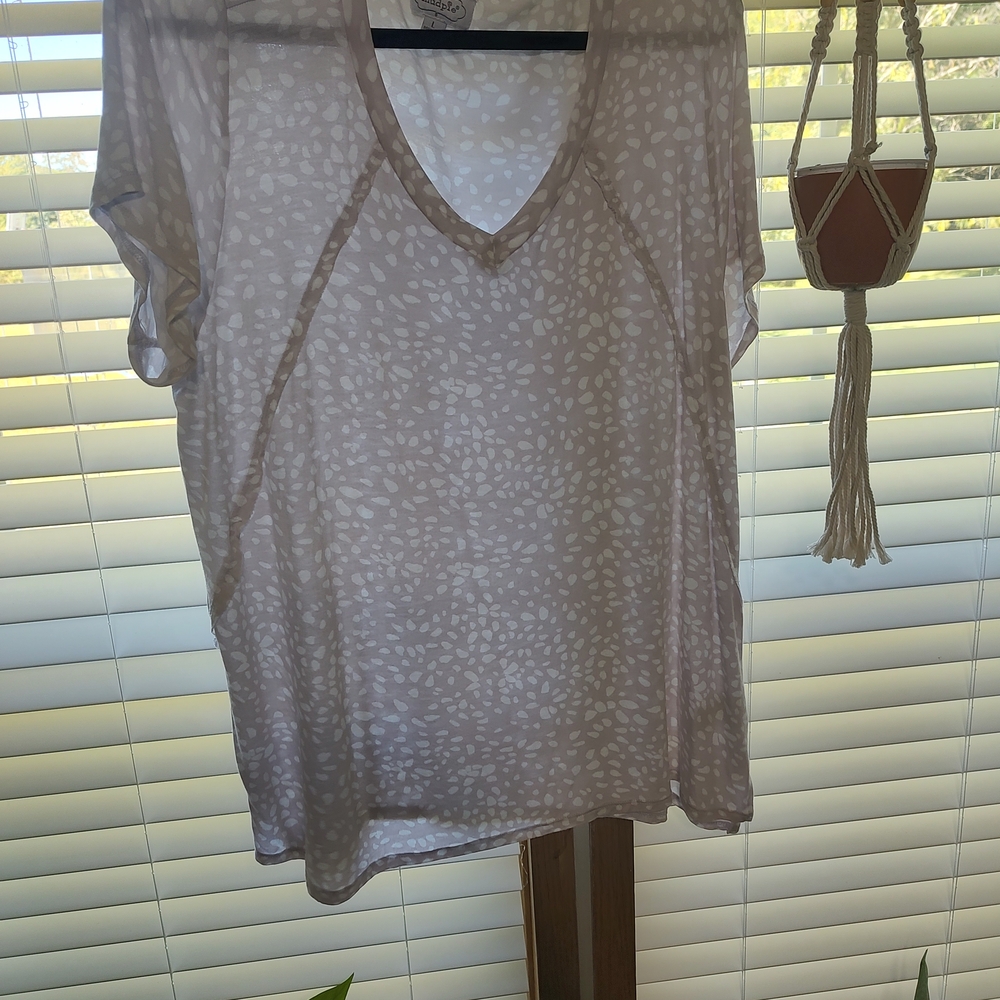 Mud Pie Cream Patterned Short Sleeve Top